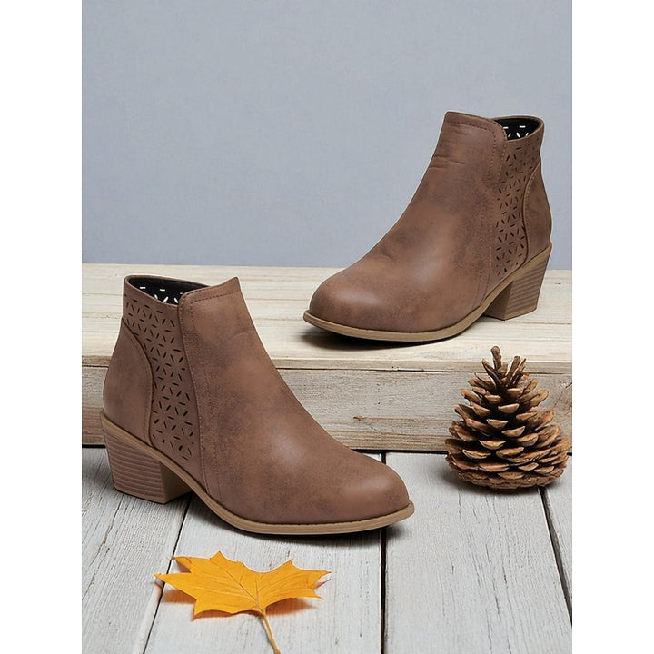 Marcella | Cutout Block-Heel Ankle Boots