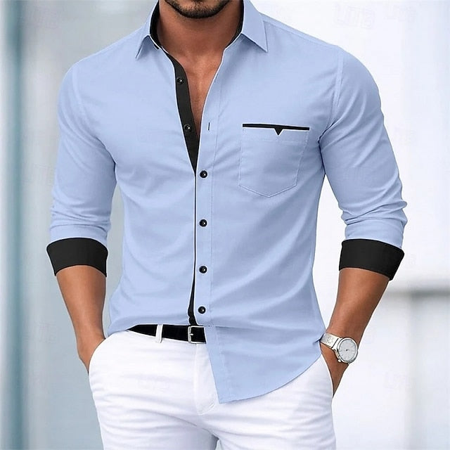Alexander | Men's Colour Block Long Sleeve Shirt
