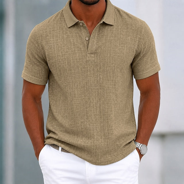 Vince | Men's Textured Linen Polo Shirt