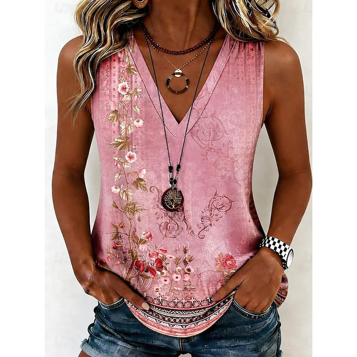 Linnea | Floral V-Neck Tank Top