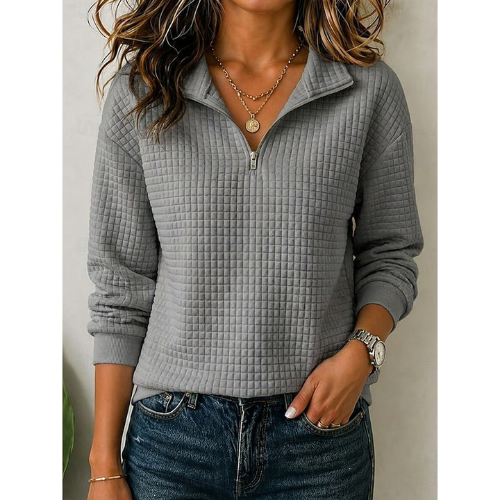 Isadora | Textured Quarter-Zip Pullover