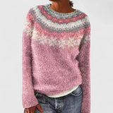 Nell | Cozy Patterned-Yoke Sweater
