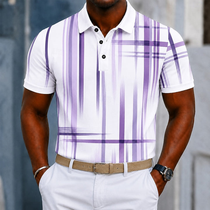 Winston | Modern Line-Print Polo Shirt