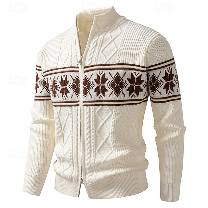 Wesley | Patterned Stand-Collar Cardigan
