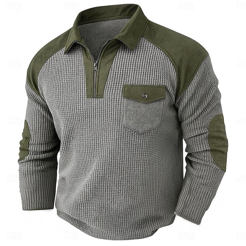 Malcolm | Quarter-Zip Elbow-Patch Pullover