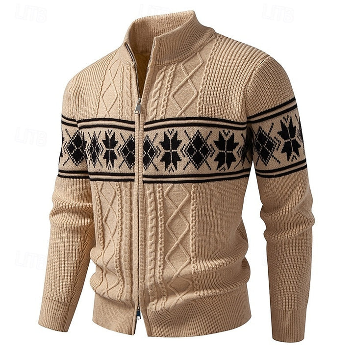 Wesley | Patterned Stand-Collar Cardigan