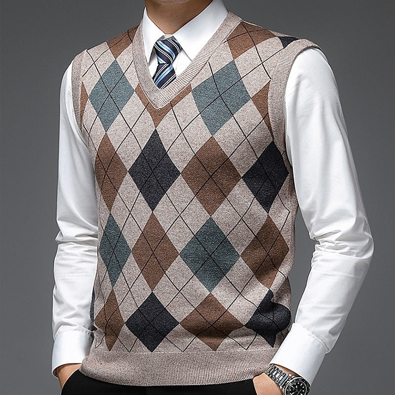 Clark | Argyle V-Neck Sweater Vest