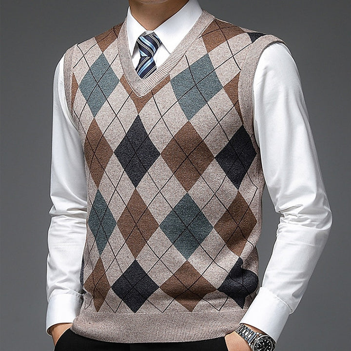 Clark | Argyle V-Neck Sweater Vest