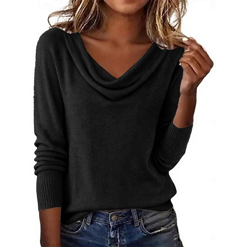 Mallory | Draped Cowl Neck Sweater