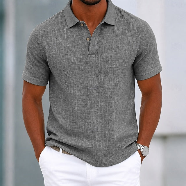 Vince | Men's Textured Linen Polo Shirt
