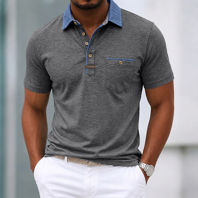 Marvin | Men's Contrast Collar Business Polo Shirt