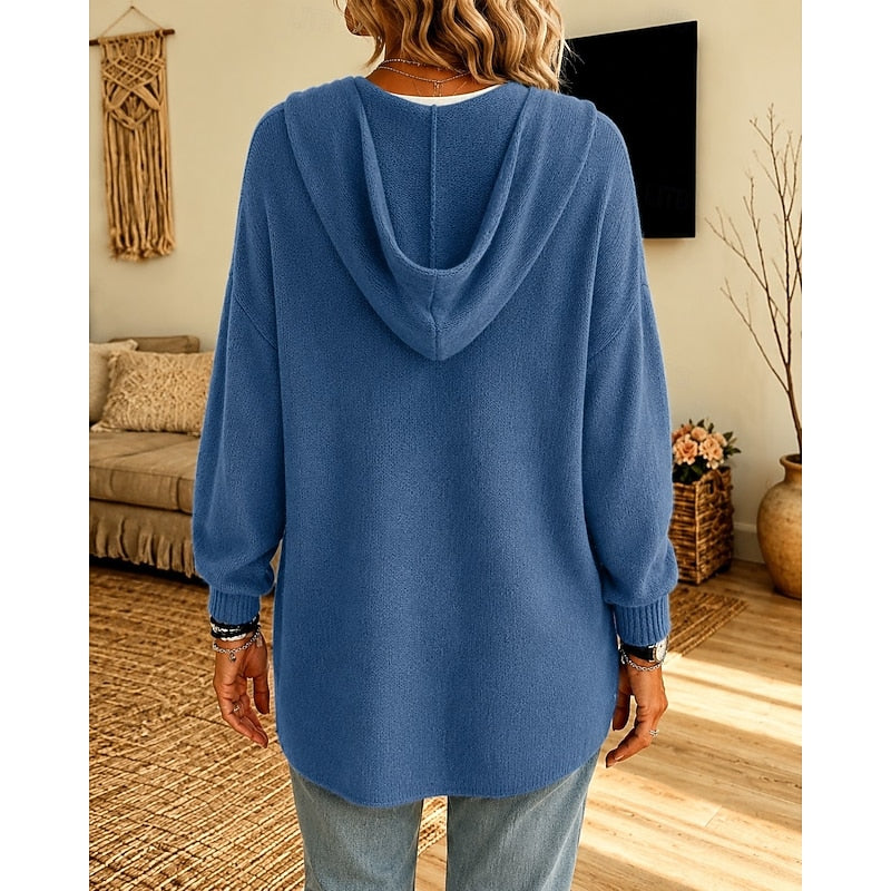 Hazel | Relaxed Hooded Button Cardigan
