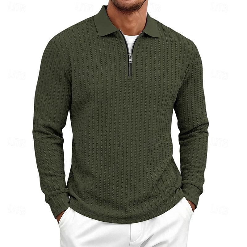 Maxwell | Textured Quarter-Zip Polo Shirt