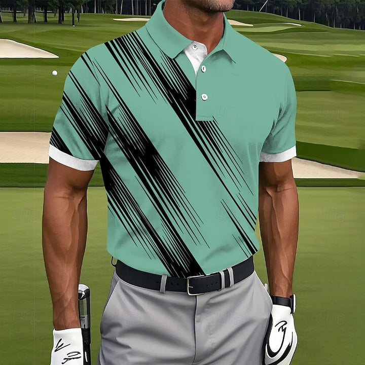 Lincoln | Diagonal Stripe Polo Shirt