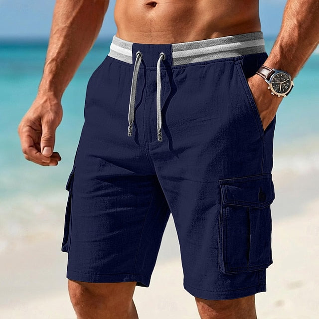 Richard | Men's Cotton Linen Cargo Shorts
