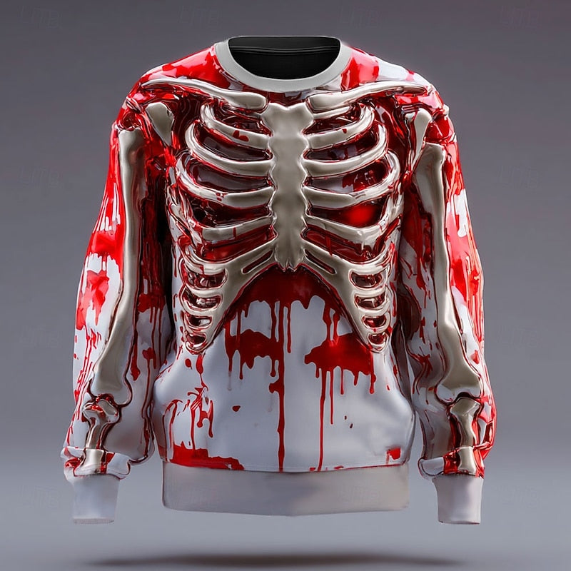 Wexford | Halloween Skeleton Print Sweatshirt