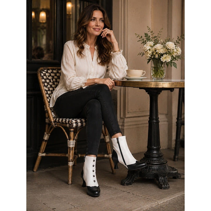 Eleanora | Vintage Two-Tone Ankle Boots