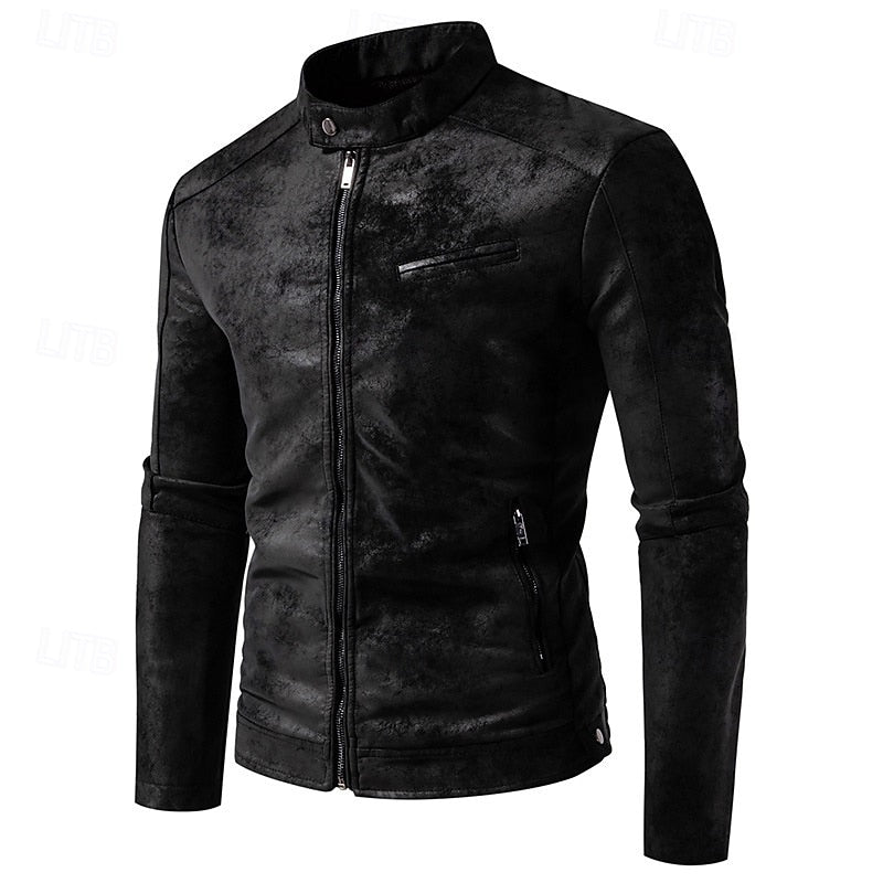 Hudson | Classic Stand-Collar Biker Jacket