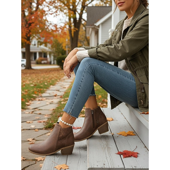 Marcella | Cutout Block-Heel Ankle Boots