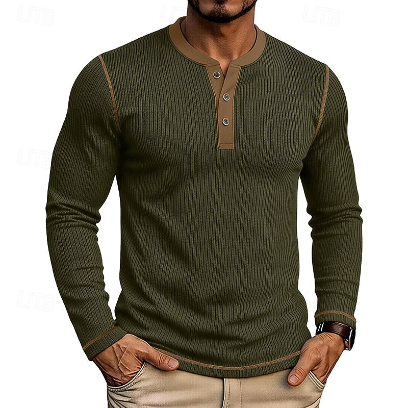 Theodore | Ribbed Long-Sleeve Henley