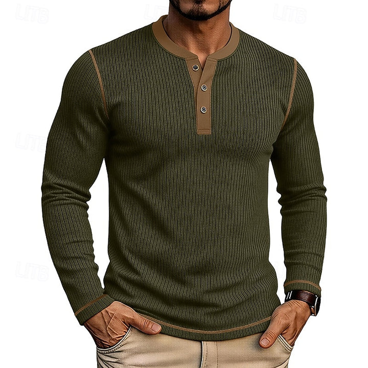 Theodore | Ribbed Long-Sleeve Henley