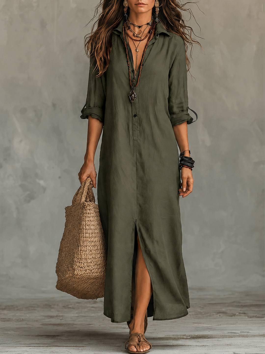 Margaux | Relaxed Button-Front Maxi Dress