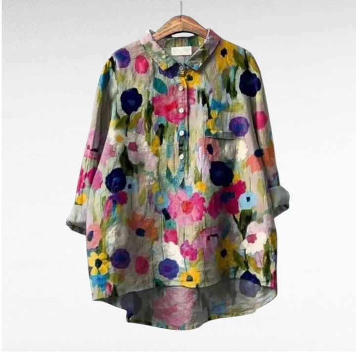 Cecily | Painterly Floral Blouse
