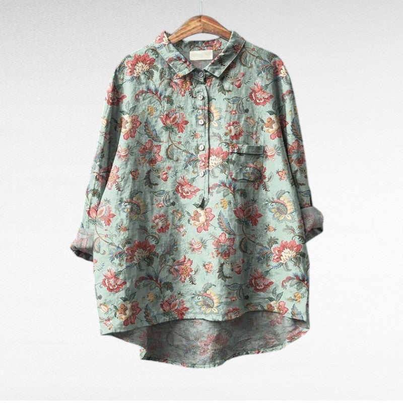 Cecily | Painterly Floral Blouse