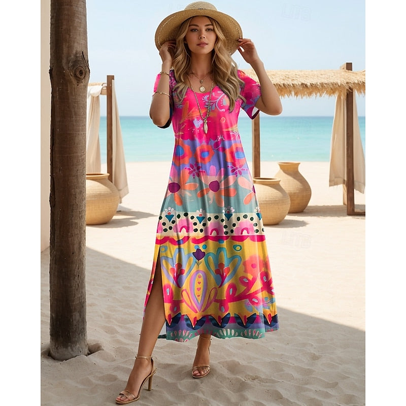 Serena | Flowing Bohemian Midi Dress