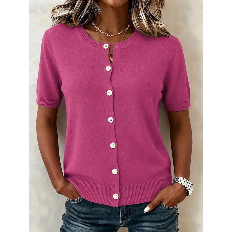 Cassidy | Button-Front Short-Sleeve Top