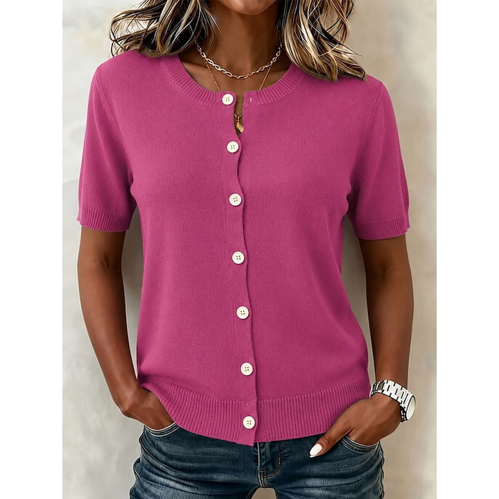 Cassidy | Button-Front Short-Sleeve Top