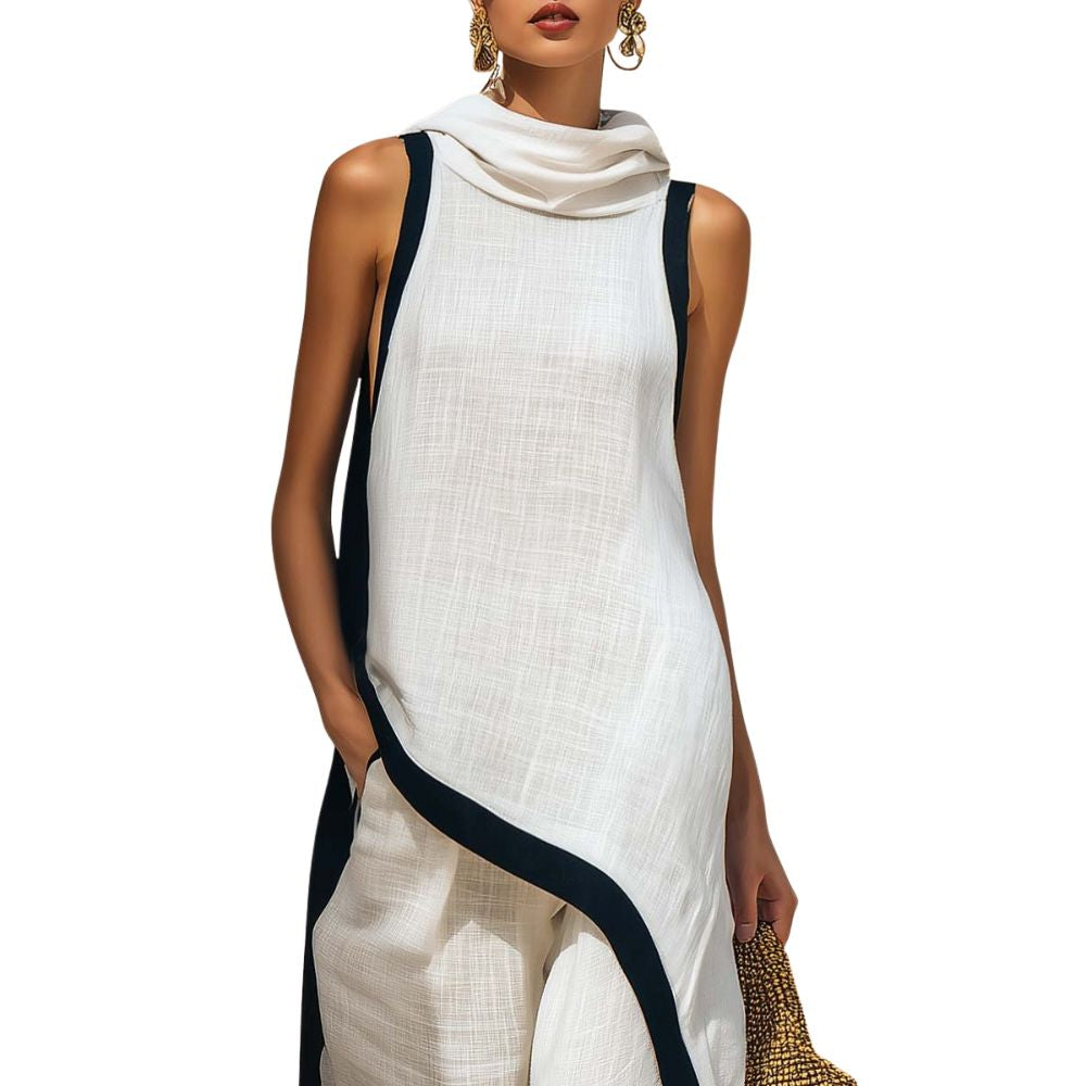 Fleur | Contrast-Trim Two-Piece Set