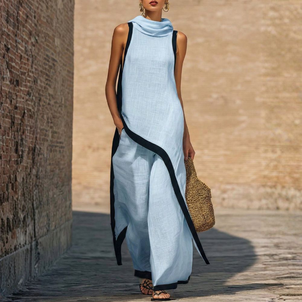 Fleur | Contrast-Trim Two-Piece Set