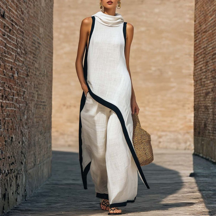 Fleur | Contrast-Trim Two-Piece Set