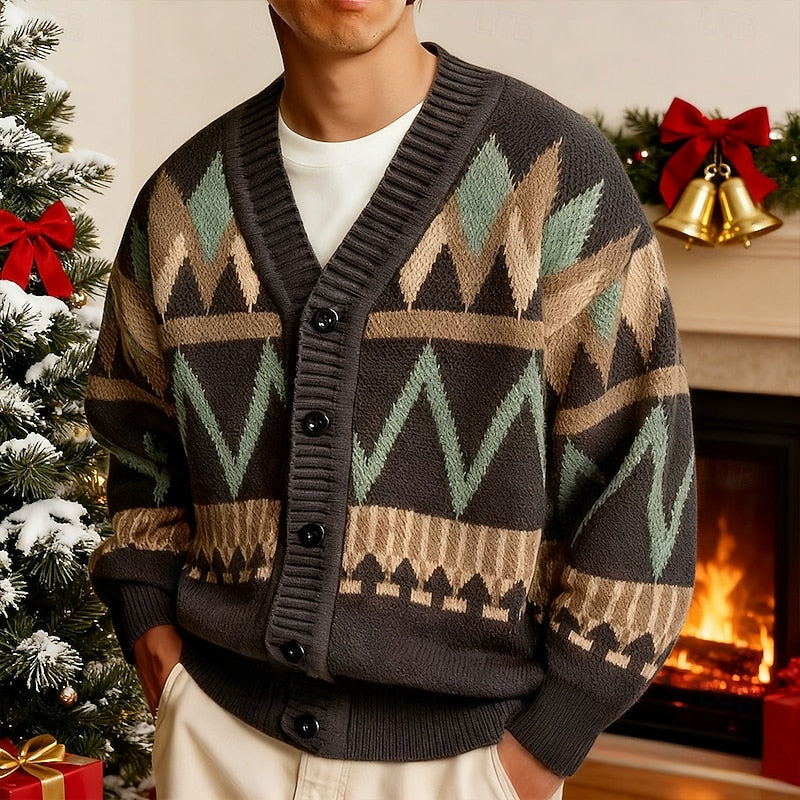 Gabriel | Christmas Button-Up Cardigan