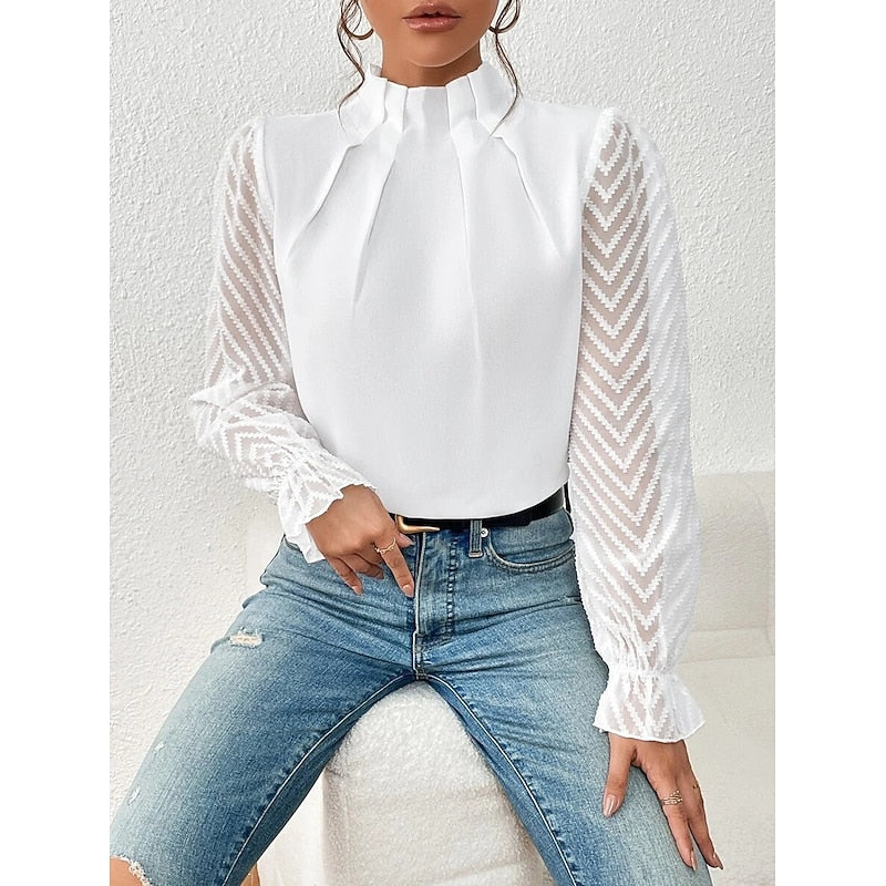 Patricia | Refined High-Neck Blouse