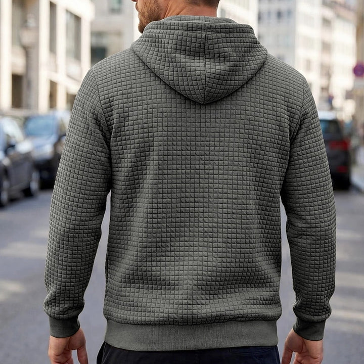 Miles | Textured Hooded Pullover Hoodie