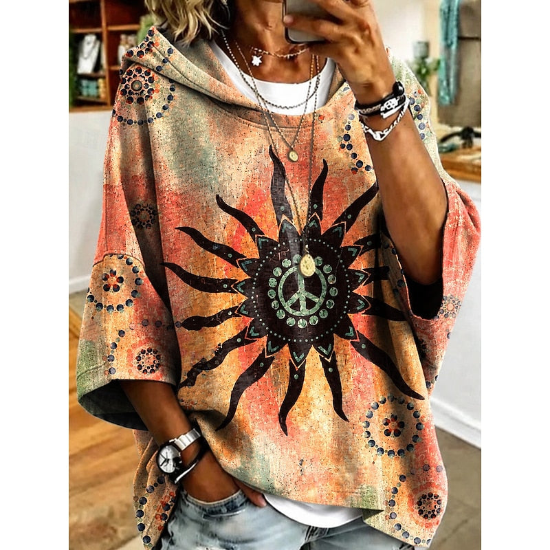 Delilah | Botanical Print Hooded Pullover