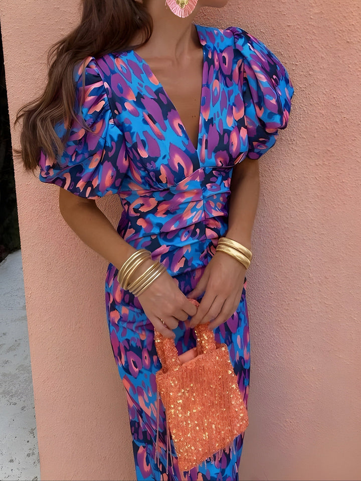 Camryn | Ruched Puff Sleeve Dress