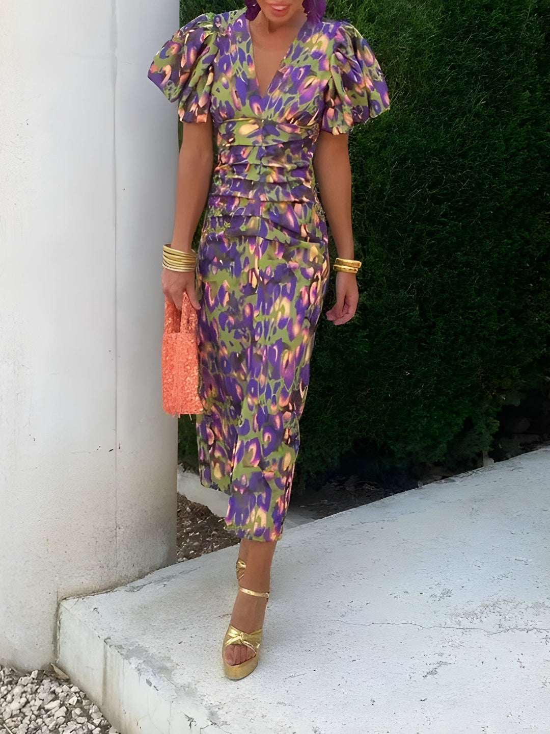 Camryn | Ruched Puff Sleeve Dress