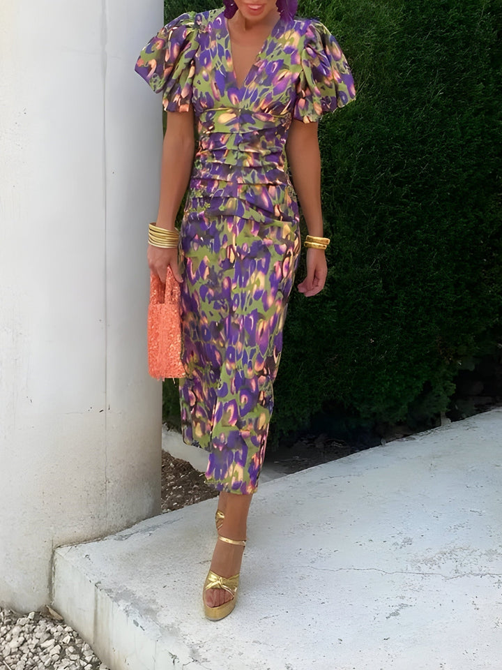 Camryn | Ruched Puff Sleeve Dress