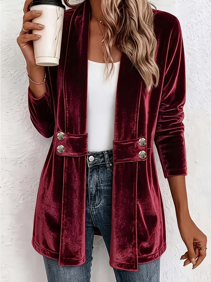 Brooke | Draped Button-Tab Blazer