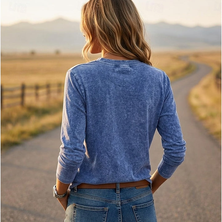 Elaine | Relaxed Button Henley Top