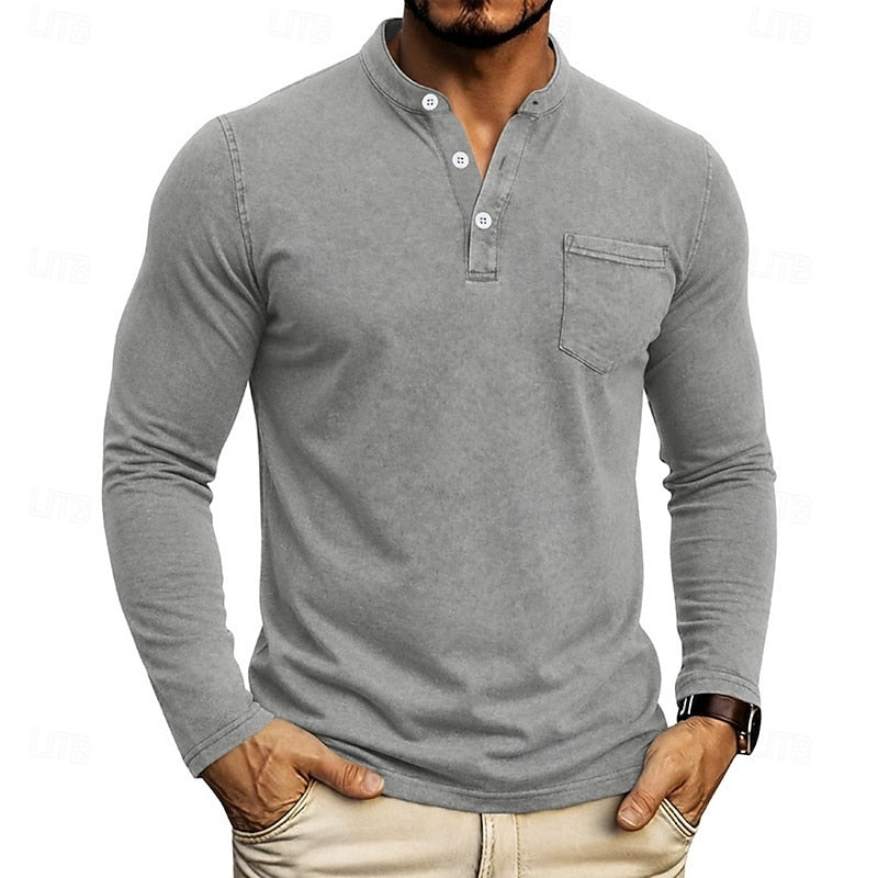 Quentin | Classic Long-Sleeve Henley Shirt