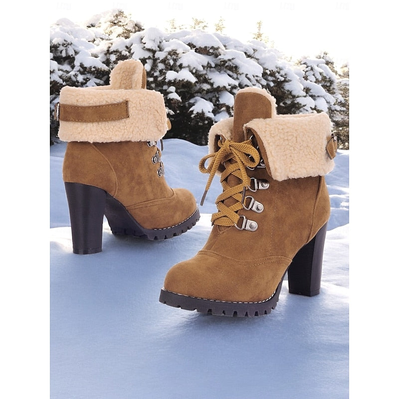 Juliette | Cozy Lace-Up Heeled Winter Boots
