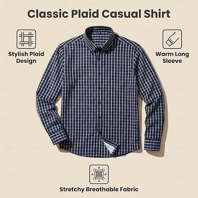 Simon | Men's Plaid Check Long Sleeve Shirt