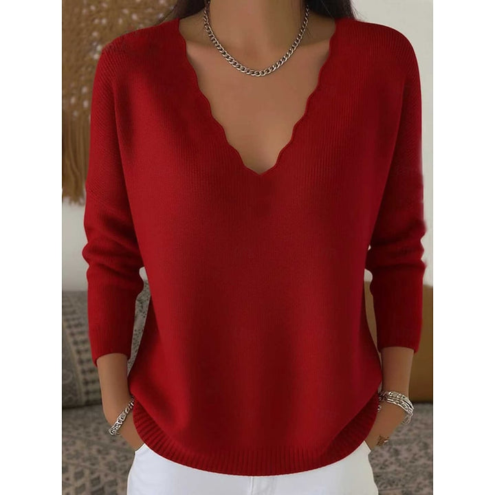 Margot | Scalloped Halloween V-Neck Sweater
