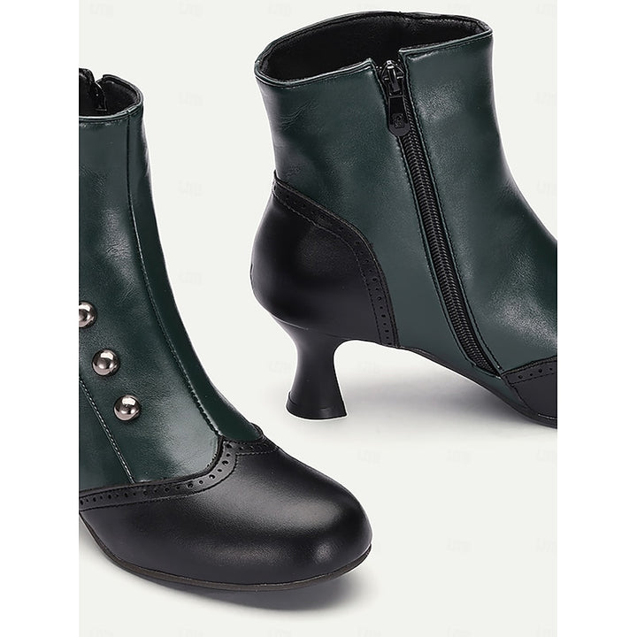 Eleanora | Vintage Two-Tone Ankle Boots