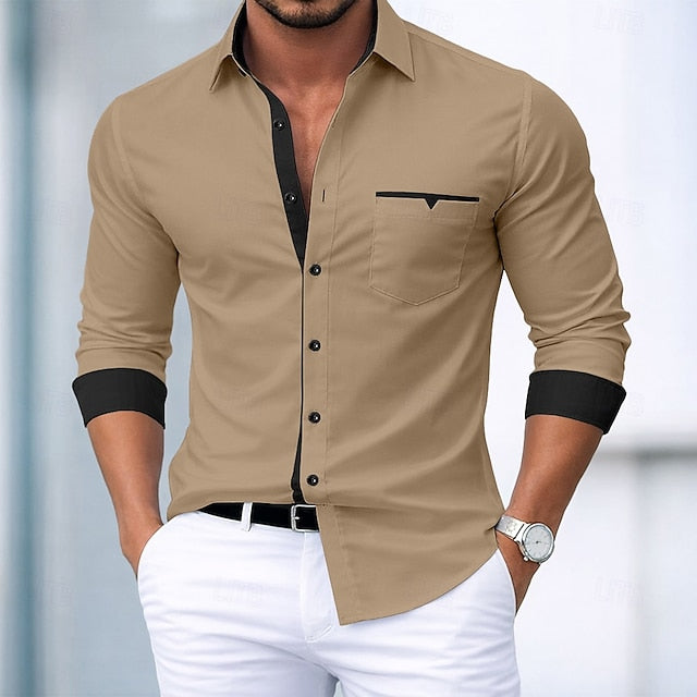 Alexander | Men's Colour Block Long Sleeve Shirt