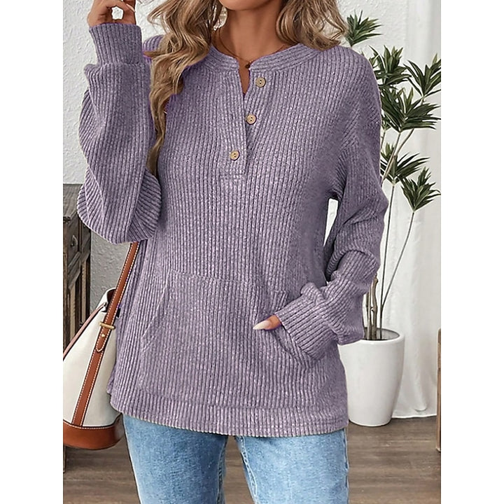 Delphine | Ribbed Henley Pullover